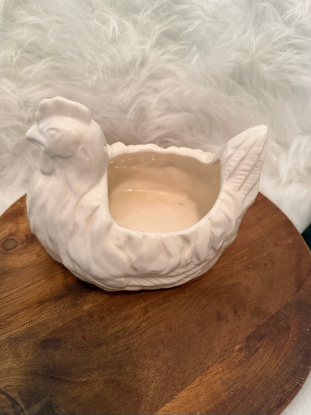 Vintage Hen Planter Ceramic